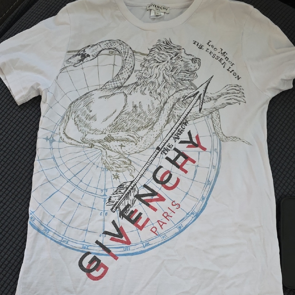 Givenchy White Tee with Lion and Snake Design (Used)
